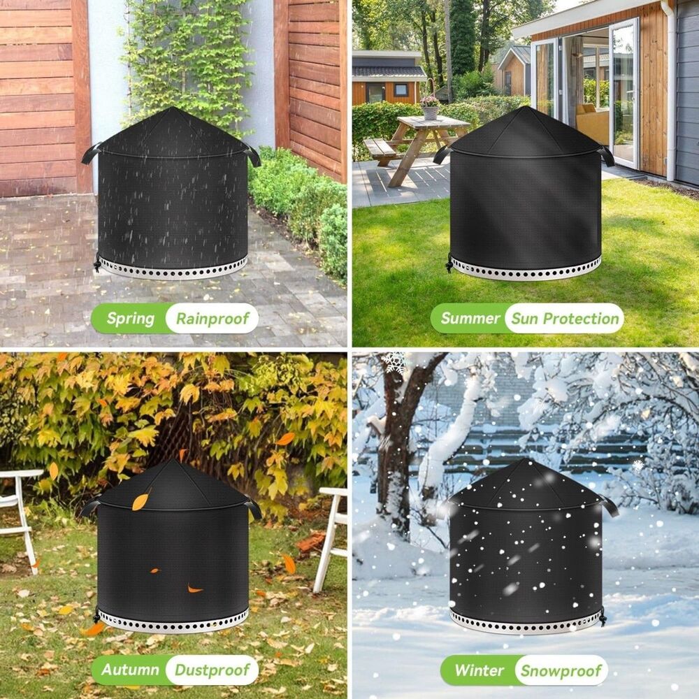 Heavy Duty Waterproof Round Fire Pit Cover for Solo Stove Bonfire- 22" D x 16" H - Picture 4 of 4